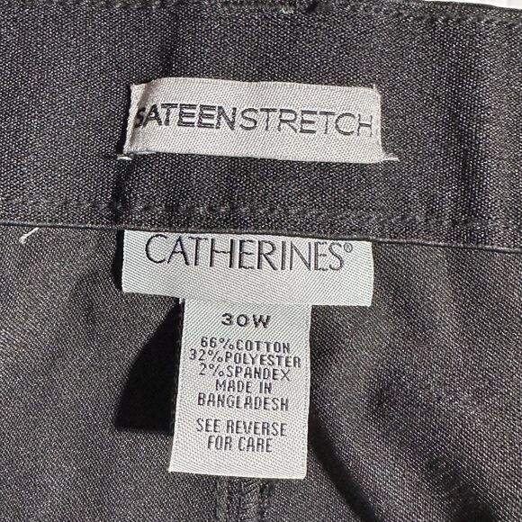 Catherines Sateen Capri Pants Stretch Comfort Waist Size 30 W Black NWT - Picture 5 of 12